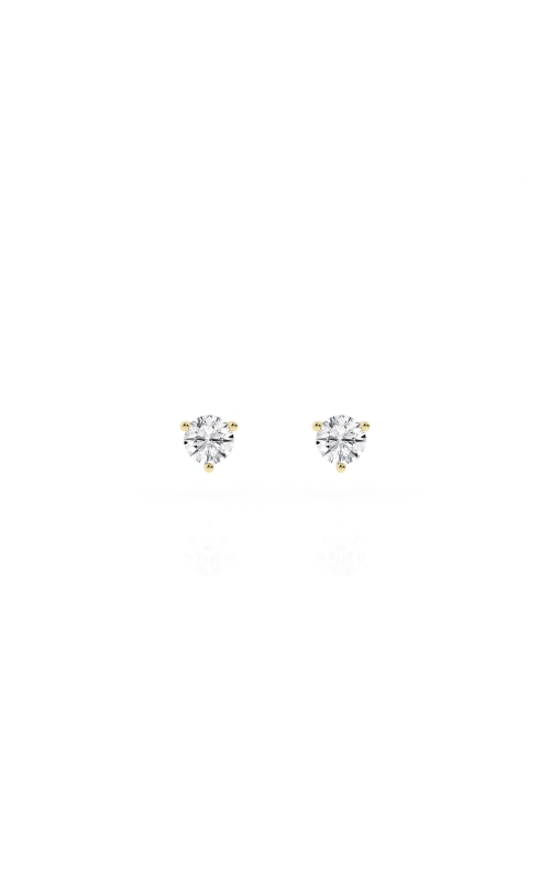 14k Yellow Gold Martini setting 3 prong Lab Diamond Stud Earrings