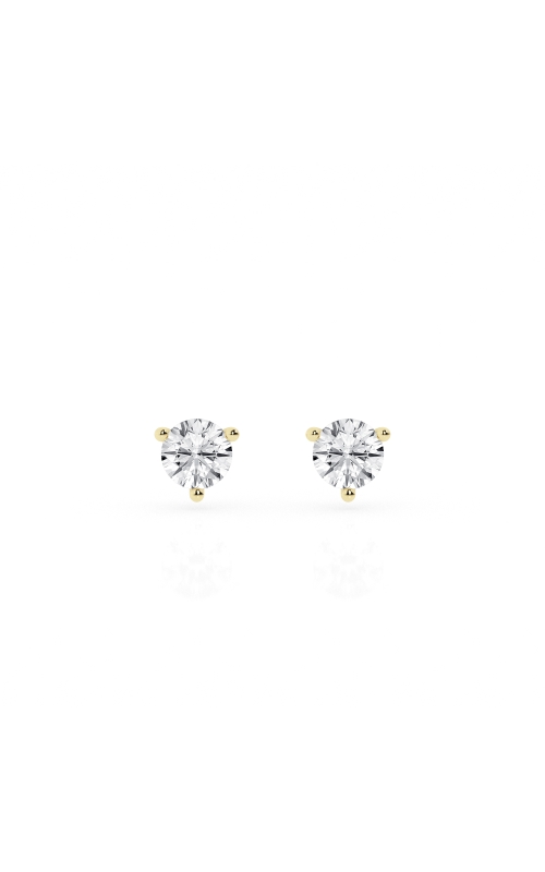 14k Yellow Gold Martini setting 3 prong Lab Diamond Stud Earrings