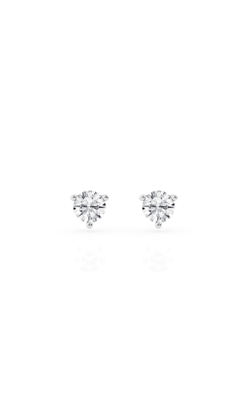 14k White Gold Martini setting 3 prong Lab Diamond Stud Earrings