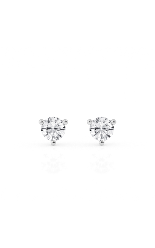 14k White Gold Martini setting 3 prong Lab Diamond Stud Earrings