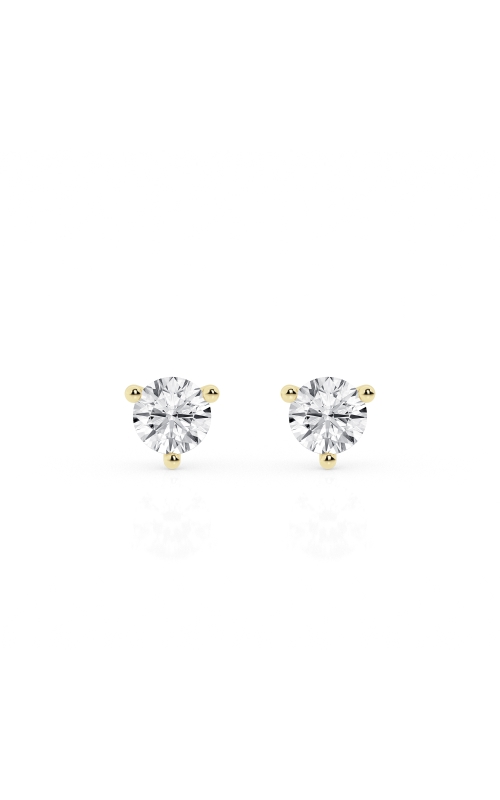 14k Yellow Gold Martini setting 3 prong Lab Diamond Stud Earrings